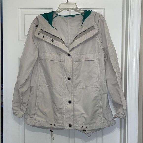 Coach Cream and Green Rain Jacket Slicker - Picture 1 of 7